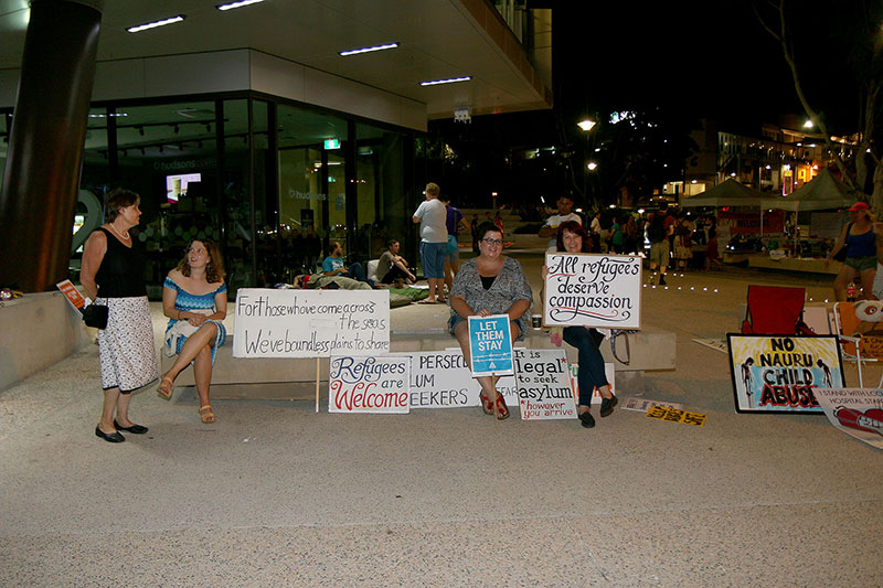 Protestors at the Lady Cilento Children’s Hospital