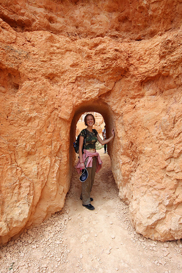 Bronwen in a tunnel