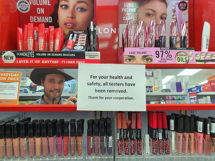 Coronavirus signage in local shops
