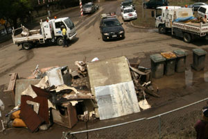 Rubbish being removed