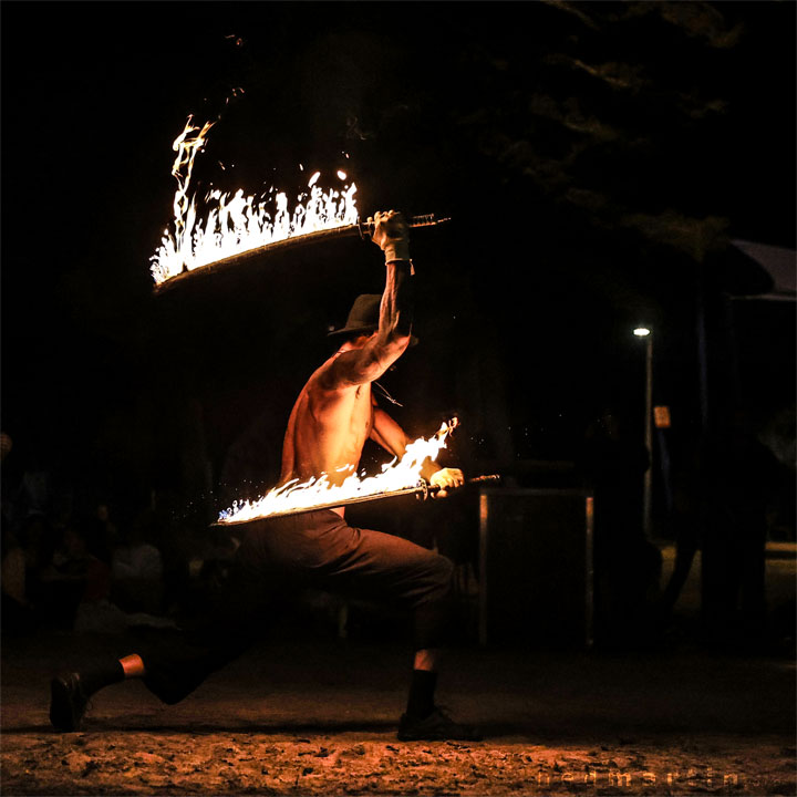 Burleigh Bongos and Fire-twirling