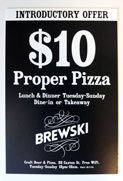 Brewski $10 Proper Pizza