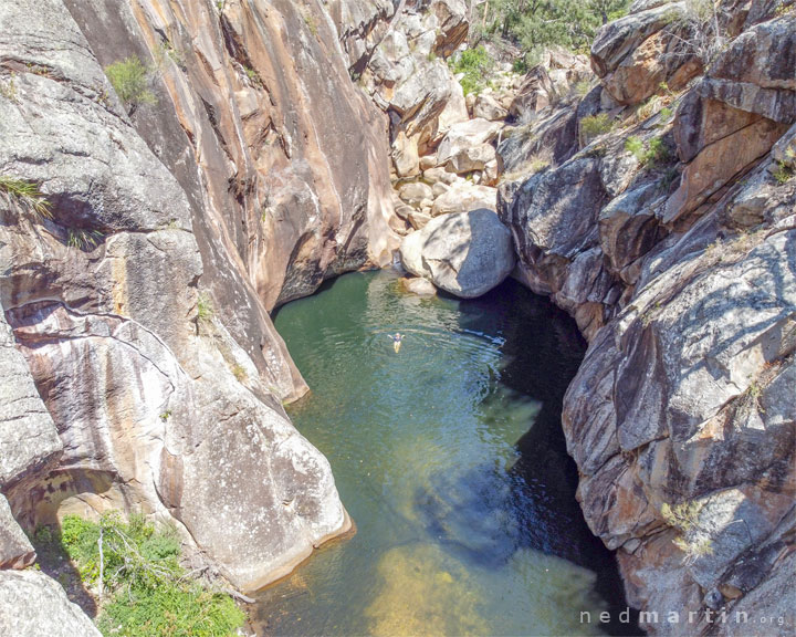 Bronwen swimming at Lower Portals