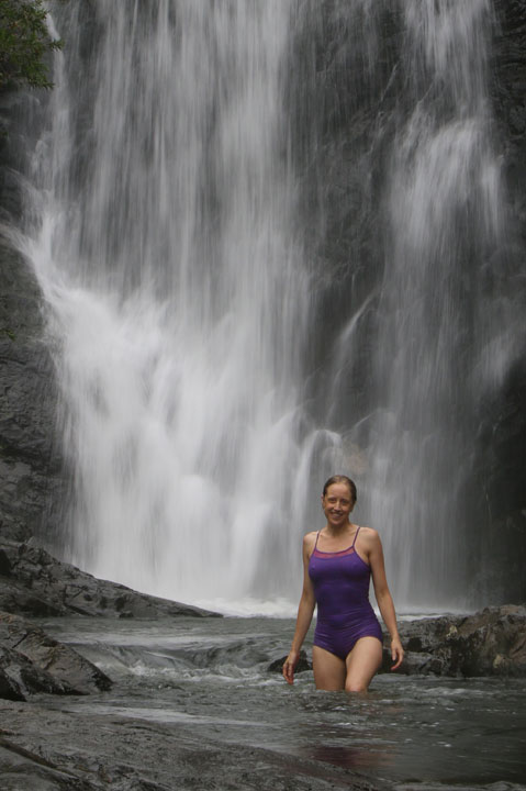 Bronwen swimming at Cedar Creek Falls