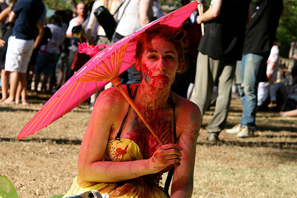 Zombie with a parasol