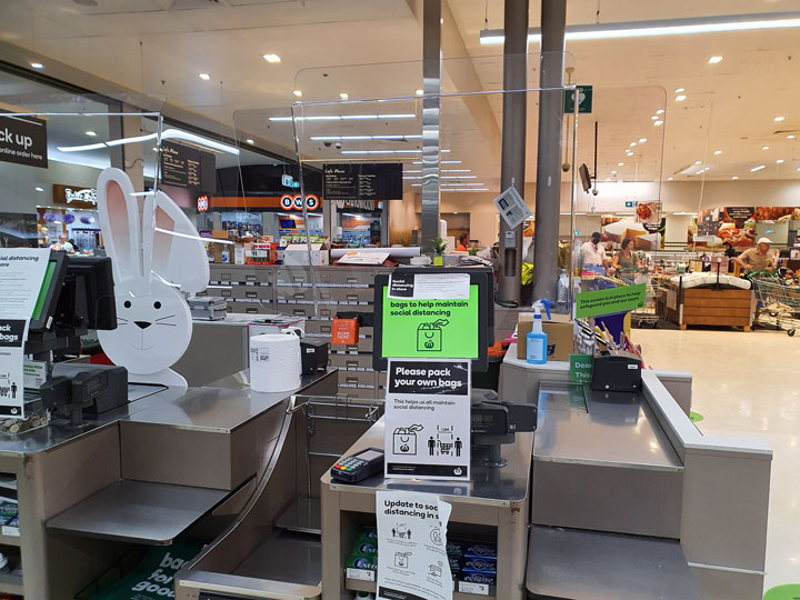 Social distancing measures at Woolworths