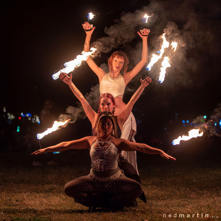 Emmanuellé Gomez, Yaolina Kay, Jaelith Amber Fey, West End Fire Festival, Brisbane