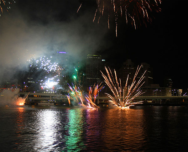 The new water-level fireworks going off