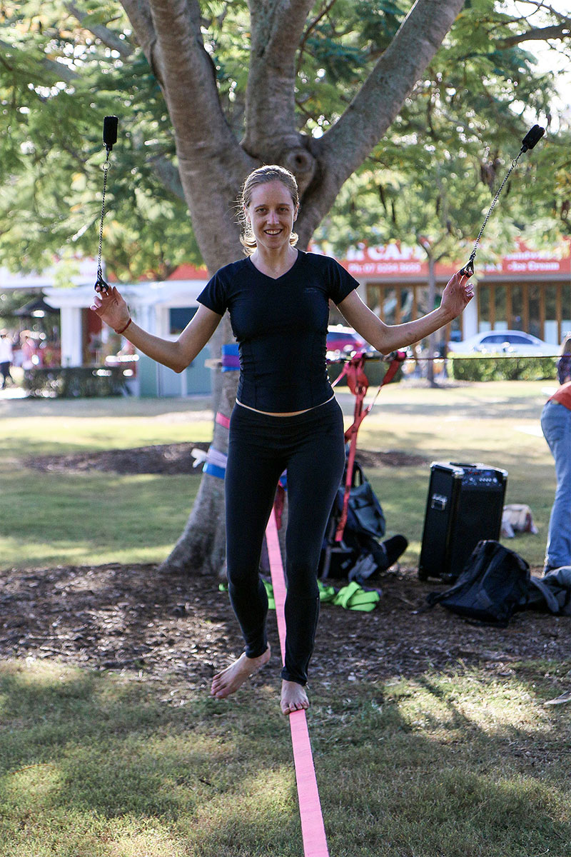 A Bronwen balances and twirls simultaneously