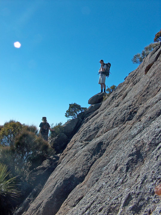 Bronwen and Ned pause for a photo on the way up Mount Barney