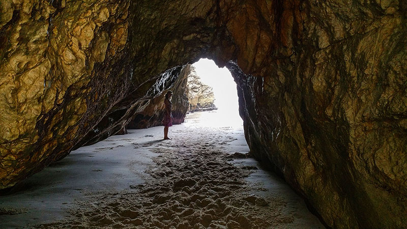 Bronwen in the mystical low tide cave