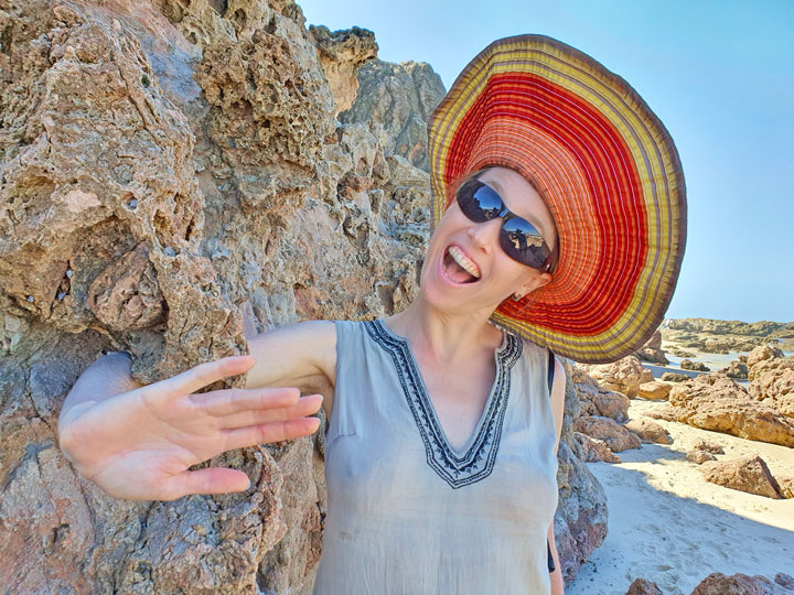 Bronwen on the beach at Stradbroke Island