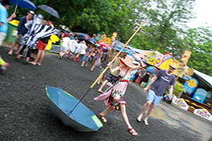 Bronwen with an umbrella