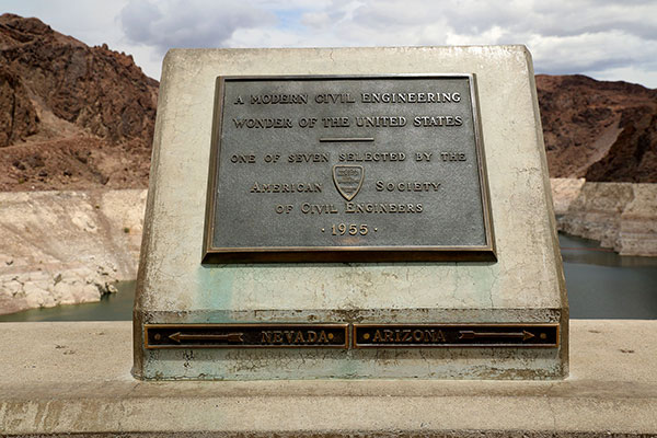 The Nevada/Arizona border at Hoover Dam