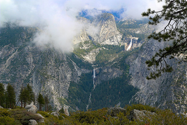 Looking down into Yosemite Valley from Washburn Point