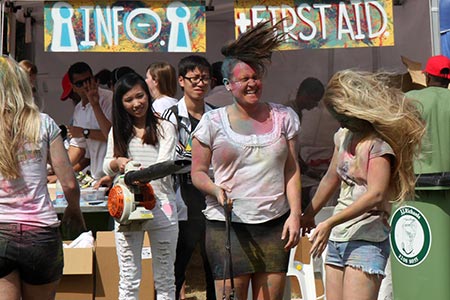 Getting blown off at SpringFlare Festival of Colours