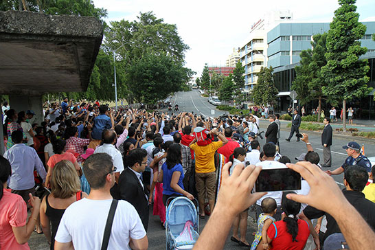 Indians go crazy as their prime minister arrives at Roma Street Parklands