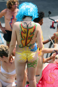 Body Paint, World Naked Bike Ride, Brisbane