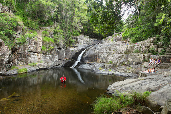 Ned taking a panorama of Cedar Creek Falls (photo by Maz)