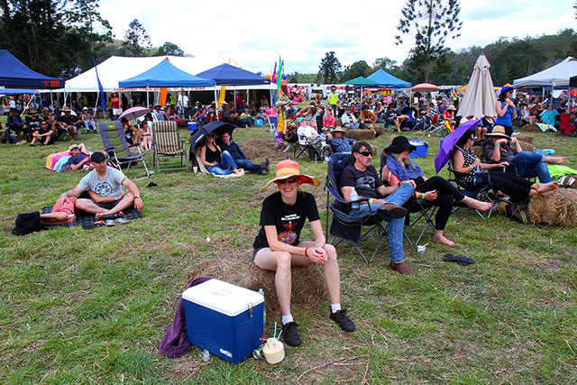 Bronwen relaxing in front of the stages