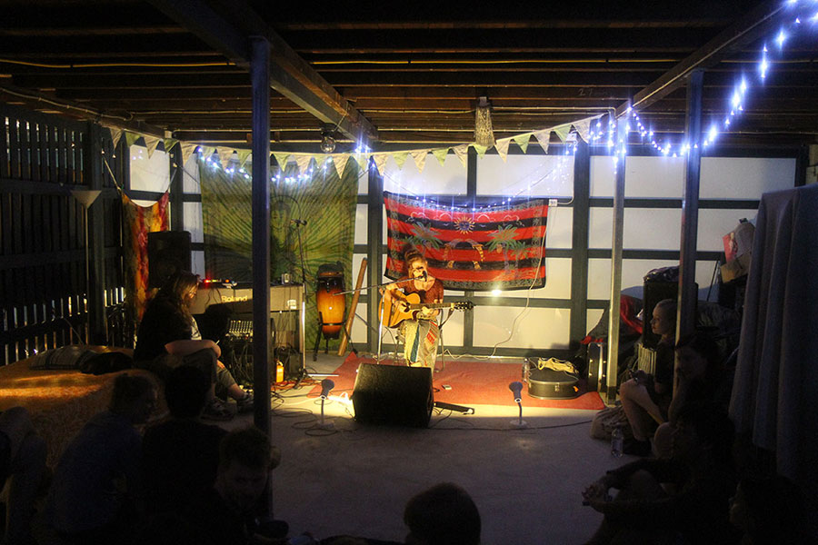 Jo Davie performs at Roving Conspiracy.