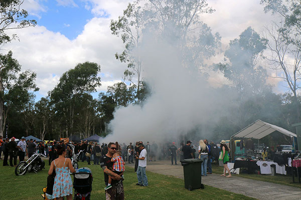 Smoke rising from a burnout