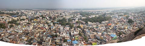 The view from atop the Rock Fort, Tiruchirappalli
