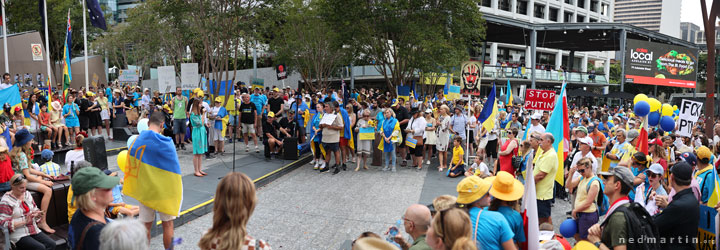 Stand With Ukraine Protest, King George Square, Brisbane