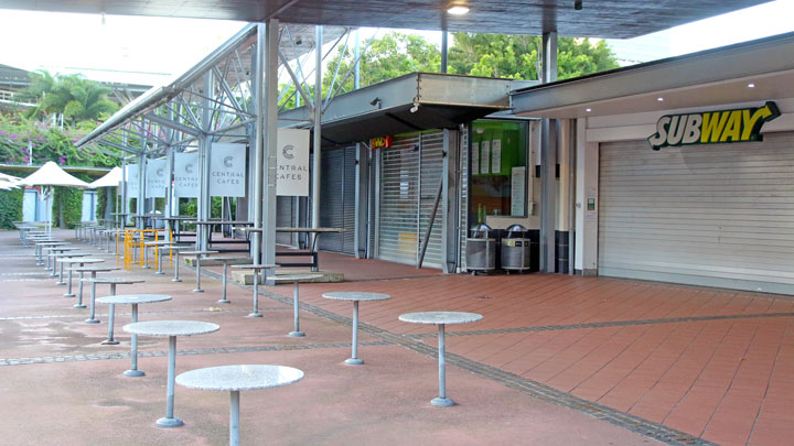 South Bank Parklands are deserted