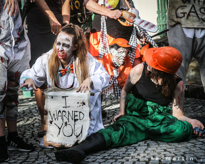 Zombies of the Climate ApoCOALypse, Extinction Rebellion protest, Speakers Corner, Brisbane