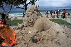 Sand castles at the Gold Coast