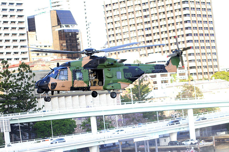 A helicopter at Riverfire