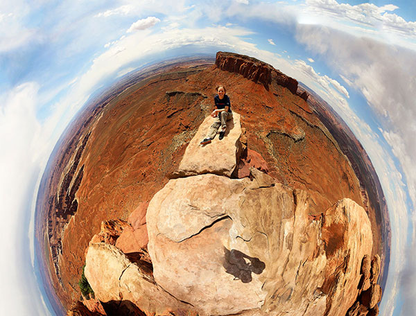 Bronwen risking death above the canyons