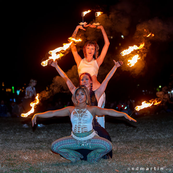 Emmanuellé Gomez, Yaolina Kay, Jaelith Amber Fey, West End Fire Festival, Brisbane