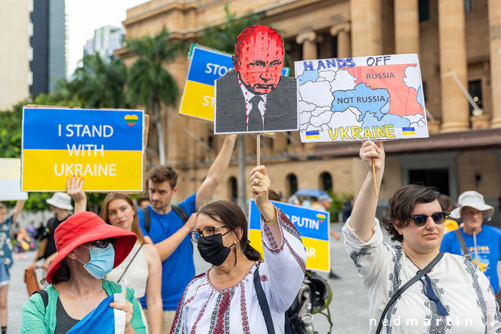 Stand With Ukraine Protest, King George Square, Brisbane