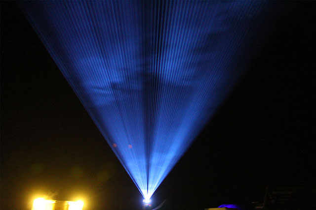 Laser lights above the stage