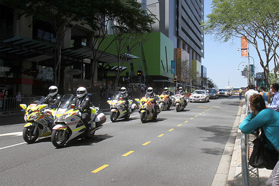 The Saudis travel in their motorcade