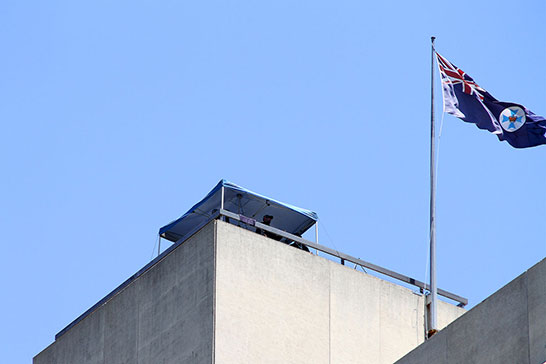 Snipers were on rooftops all around the city. As the temperatures soared, reaching 63° on some rooftops, they erected gazebos for them