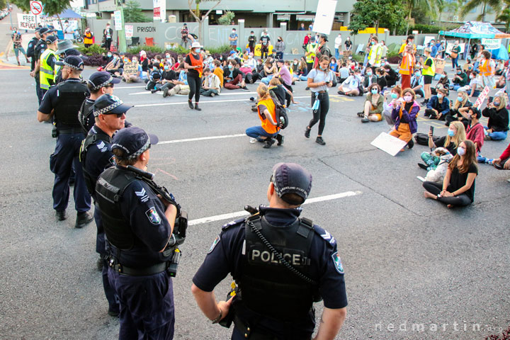 Police & protesters stand-off