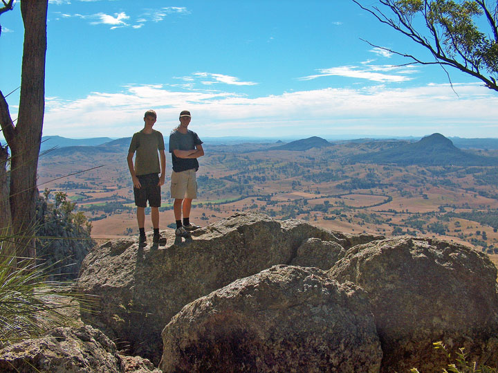 Clint & Ned at the top of Mt Maroon