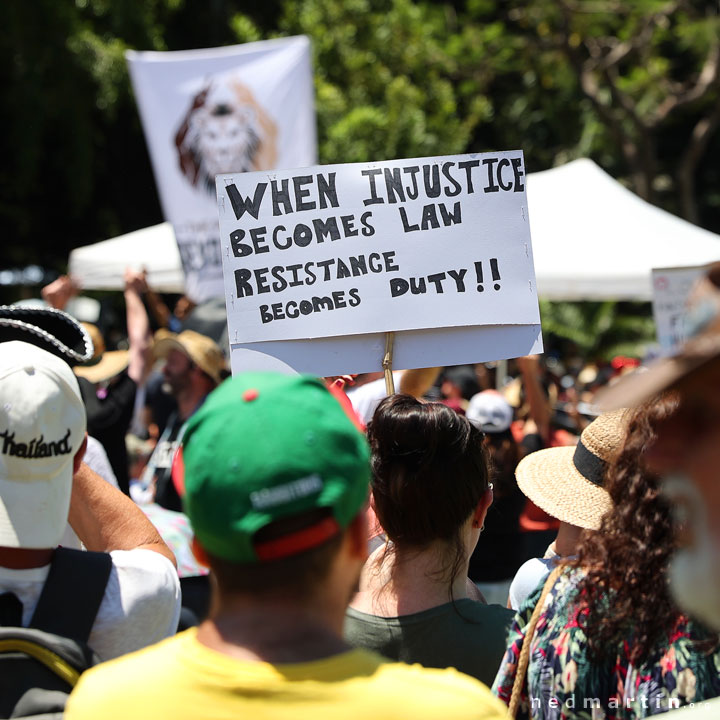 Freedom Rally, Brisbane Botanic Gardens