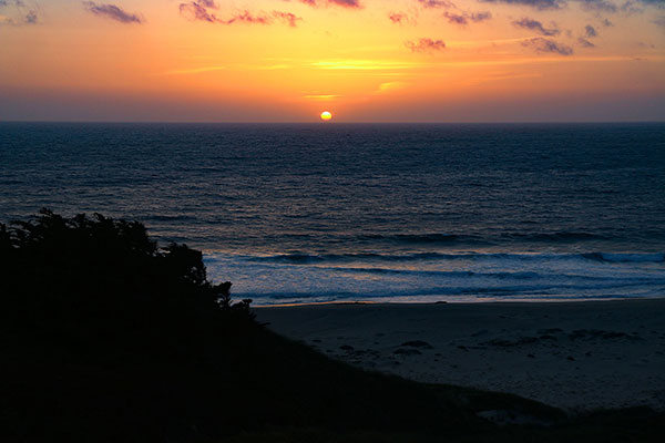 Sunset over the ocean along Big Sur