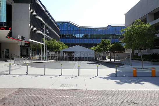 An entrance into the convention centre