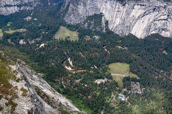 Looking down into Yosemite Valley from Glacier Point