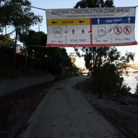 The bikeway along Coronation Drive