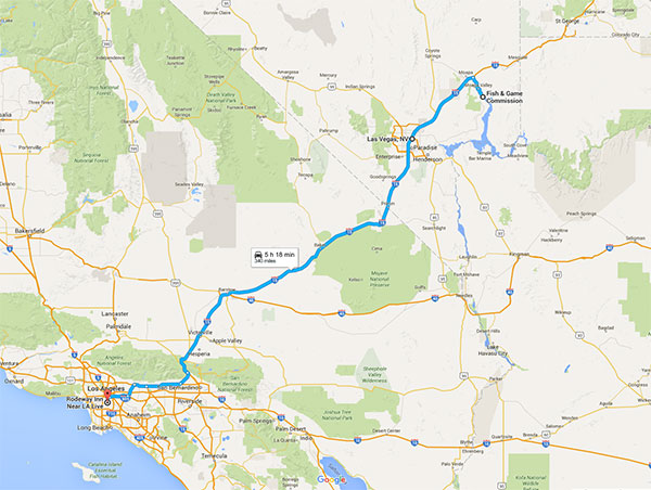 We drove from our campsite near the Valley of Fire, Nevada to Las Vegas, Nevada and then on to Los Angeles, California