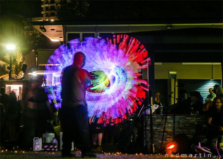 Fire twirling at Burleigh Bongos