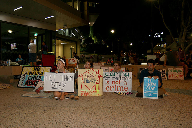 Protestors at the Lady Cilento Children’s Hospital