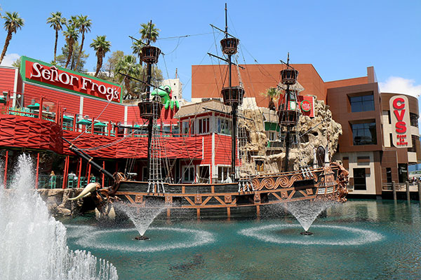 A boat on rails in Las Vegas