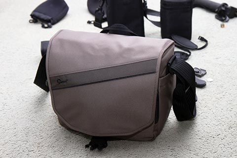 Ned’s new camera bag, a Lowepro Event Messenger 150